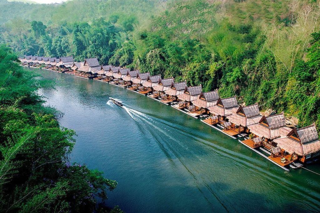 Broen over floden Kwai, kwai floden, River Kwai og Centralthailand