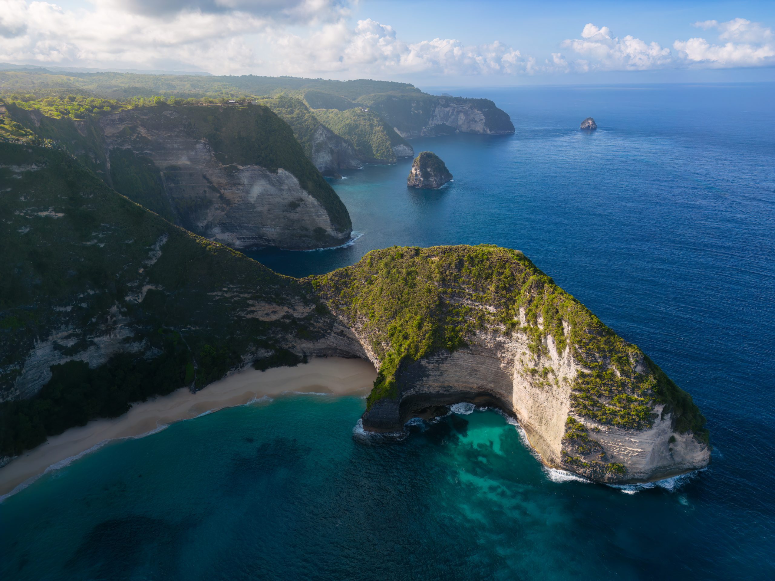 Aerial view of T-rex beach, Nusa Penida, Bali, Indonesia Nusa Penida