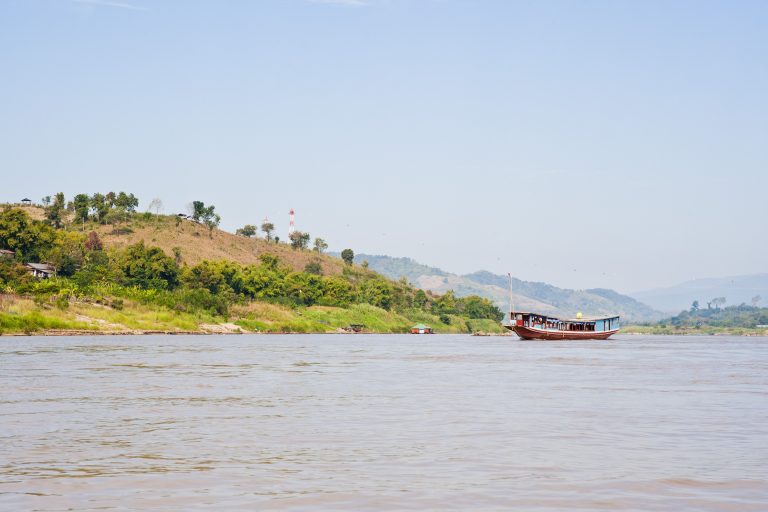 Slow Boat from Thailand to Vientiane, Laos on the Mekong River, Southeast Asia