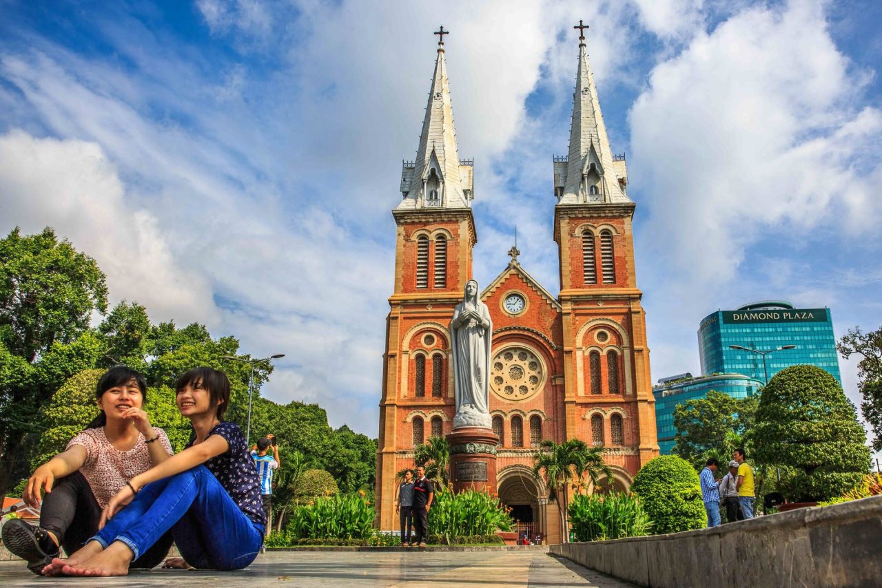 Notre Dame-katedralen i det centrale Saigon
